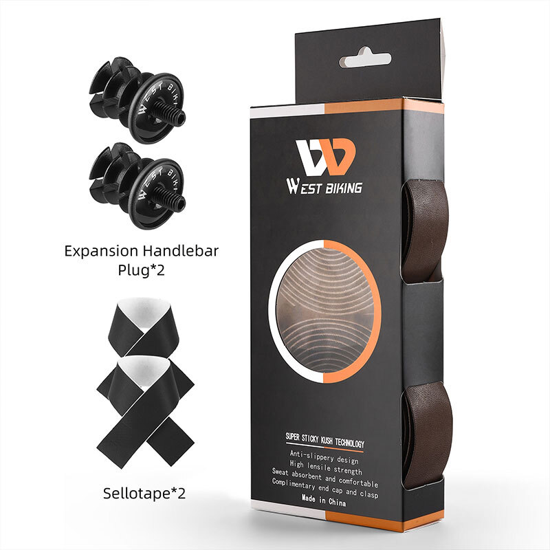 WEST BIKING Genuine Leather Bicycle Handlebar Tape Road Bike Classical Belt