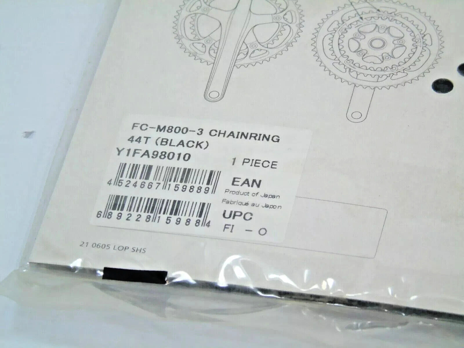 Genuine Nos Shimano Saint Outer Chainring, FC-M800-3, 44t, Aluminum, Black, New