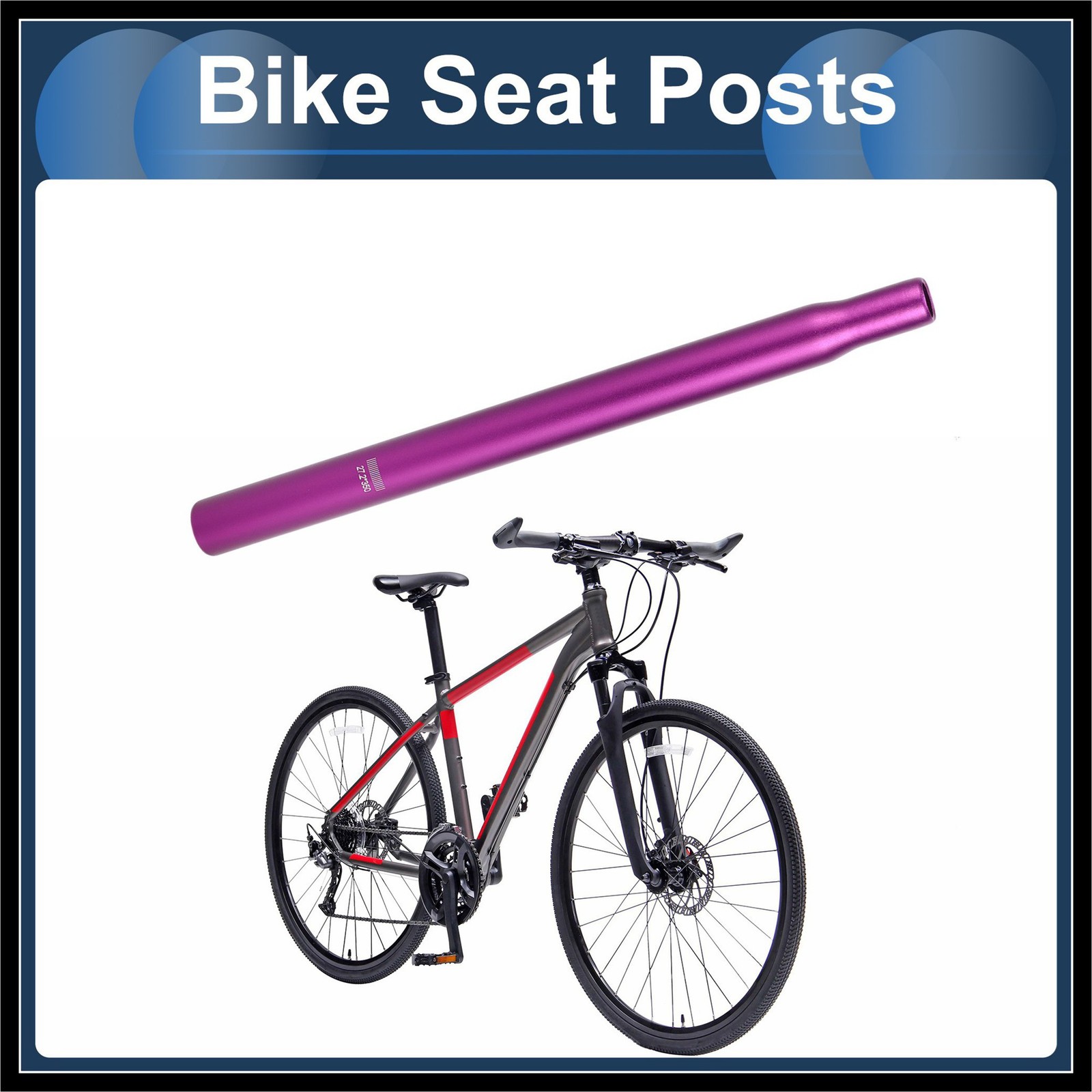 Bike Seat Posts 27.2x350mm Lightweight Post Seat Tube Aluminum Alloy