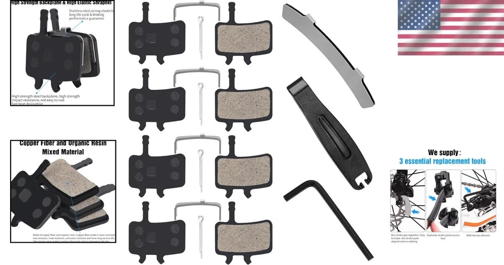 Bicycle Disc Brake Pads for Sram Avid BB7 Juicy 3 5 7 – 2 Pairs (Resin/Sintered)