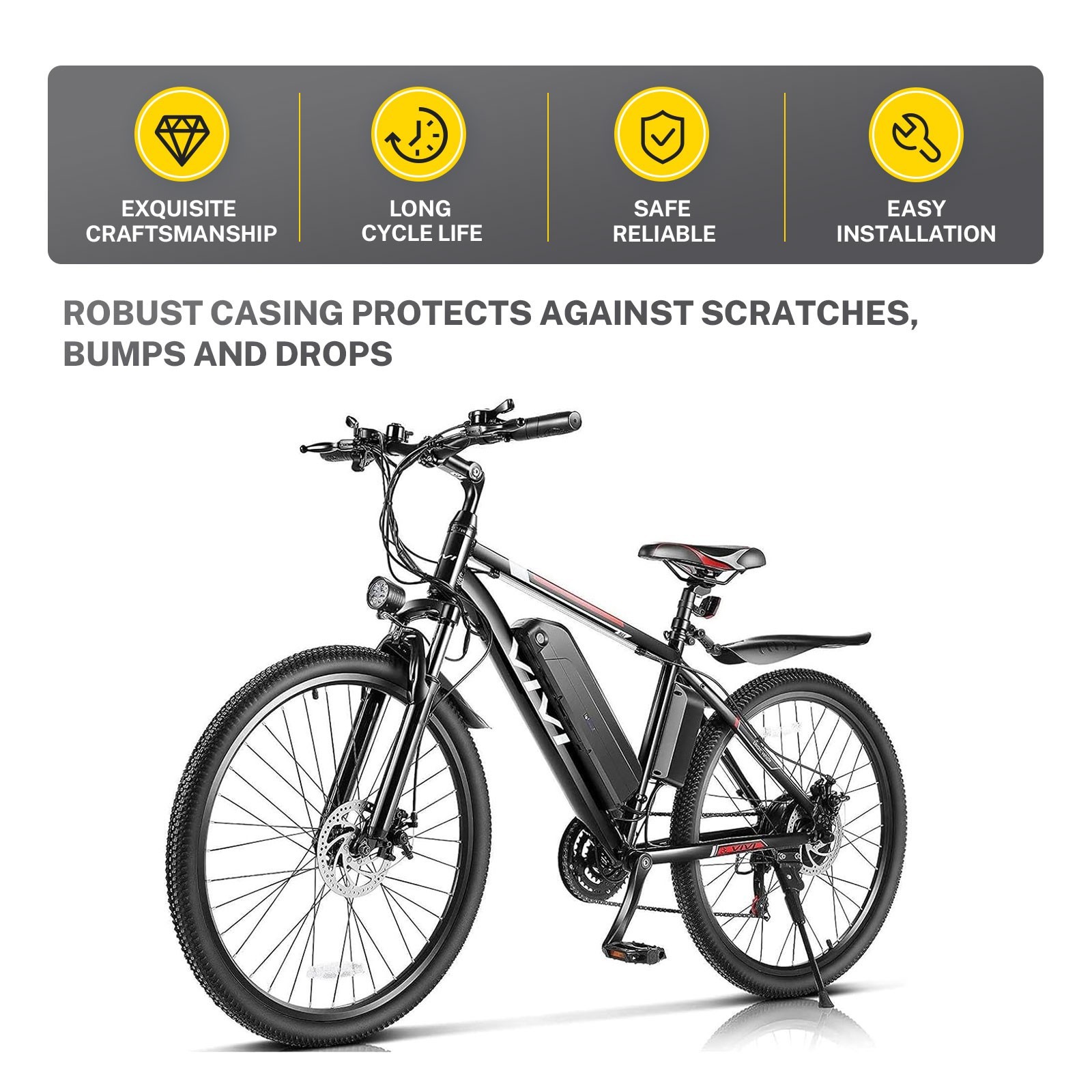 48V 10.4Ah eBike Battery Replacement for TotGuard 26″ Electric Bike T-266