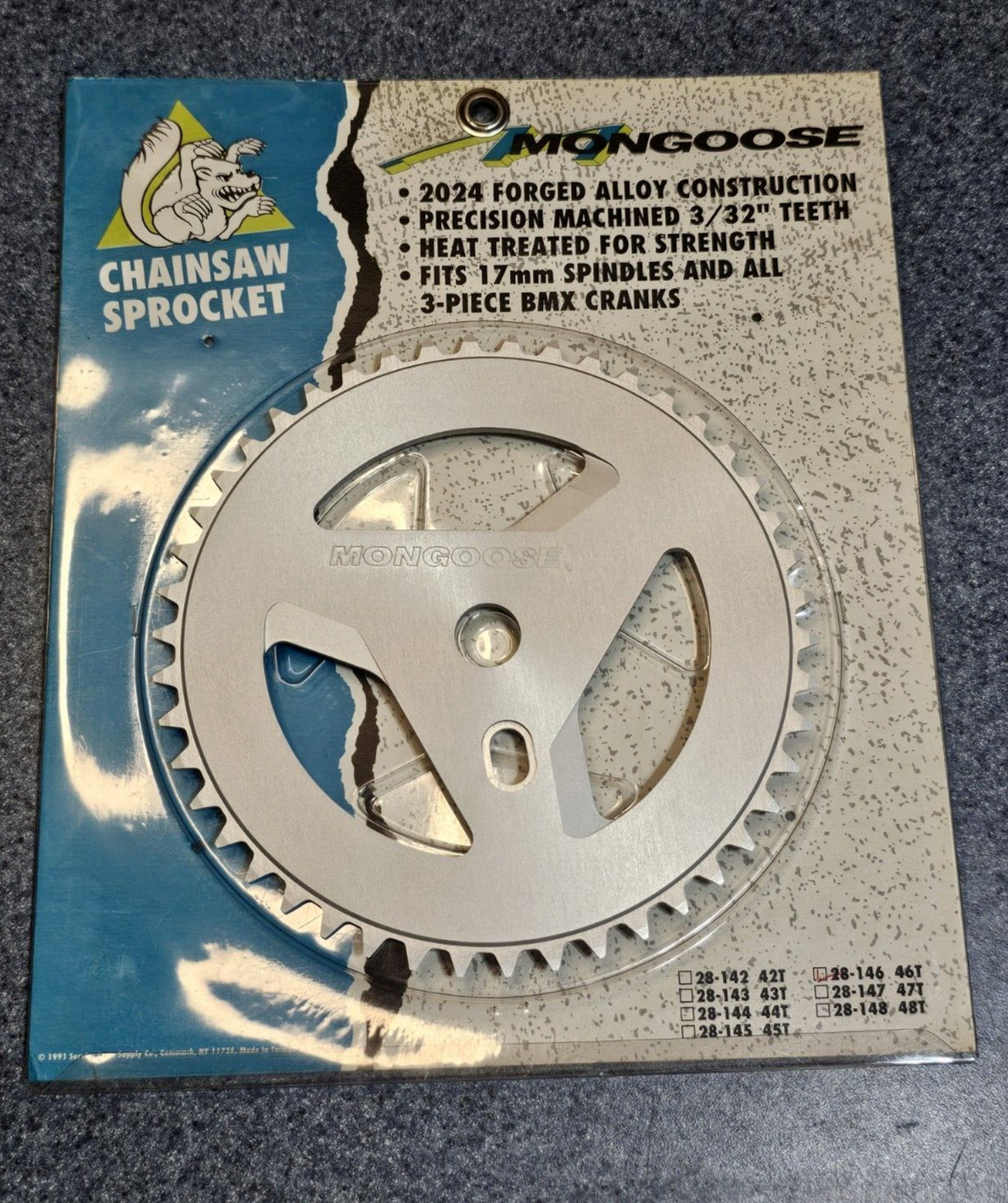 BMX 46T Mid School Mongoose Chainsaw Sprocket 2024 Heat Treated Aluminum RARE