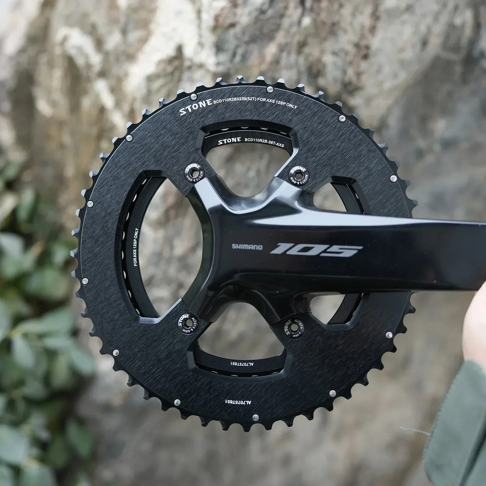 Stone 110bcd Bike Double Chainring for Sram AXS Flattop 12S for Shimano Magene