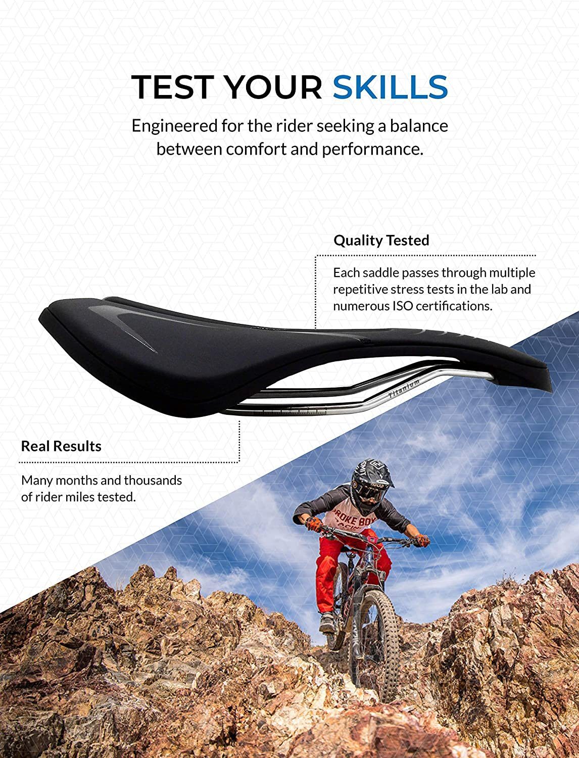 Union Sport Mosselle Road MTB eBike Cycle Ti Saddle Titanium-Rail Seat Bike