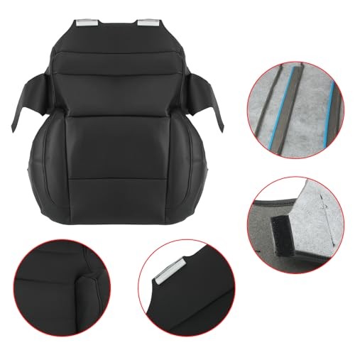 Driver Bottom Leather Seat Cover for Chevy Silverado SLT SLE Z71 2014-2019,