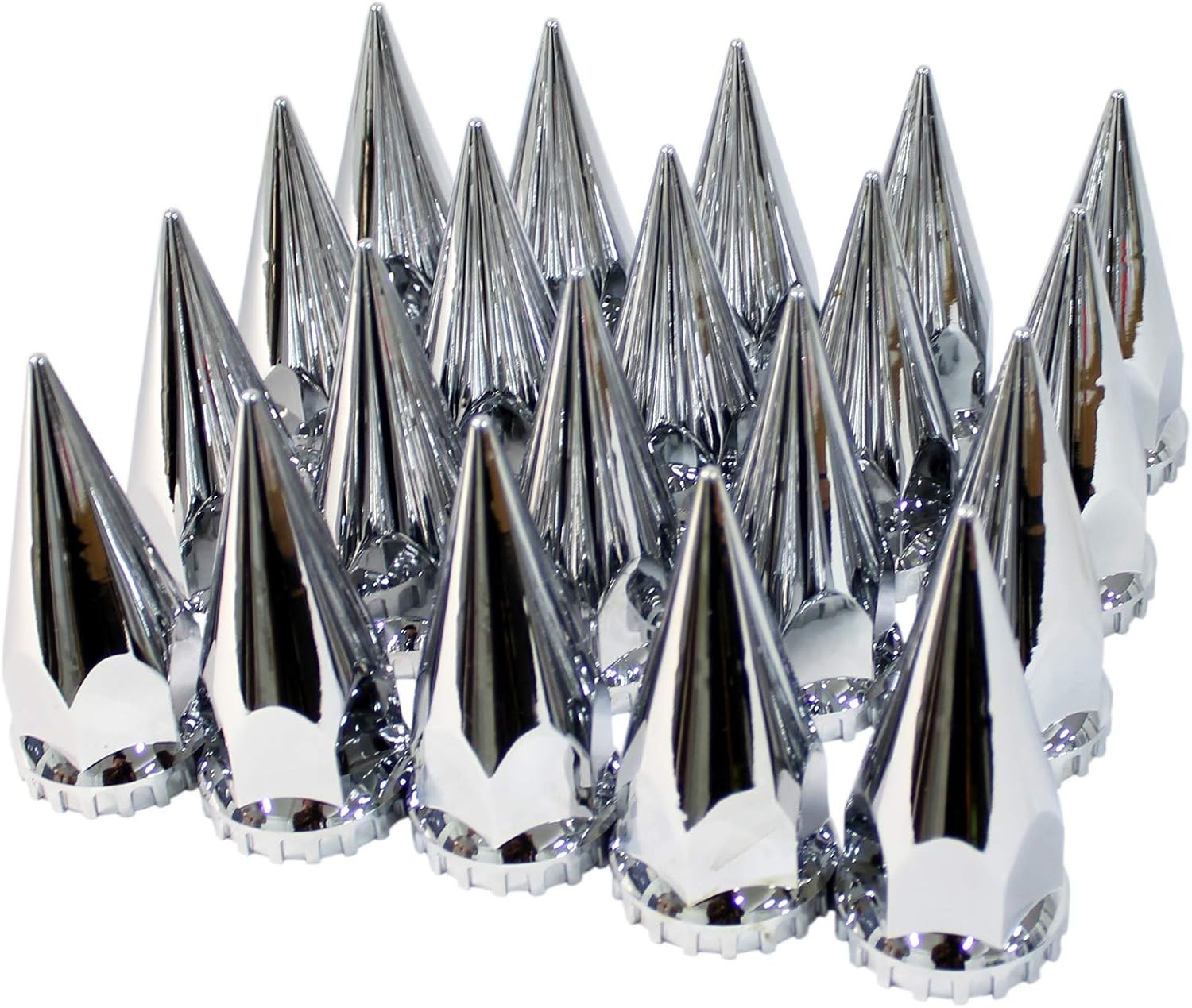 Chrome ABS Complete Axle Cover Set with Hub Caps and 33mm Screw-On Spiked Lug…
