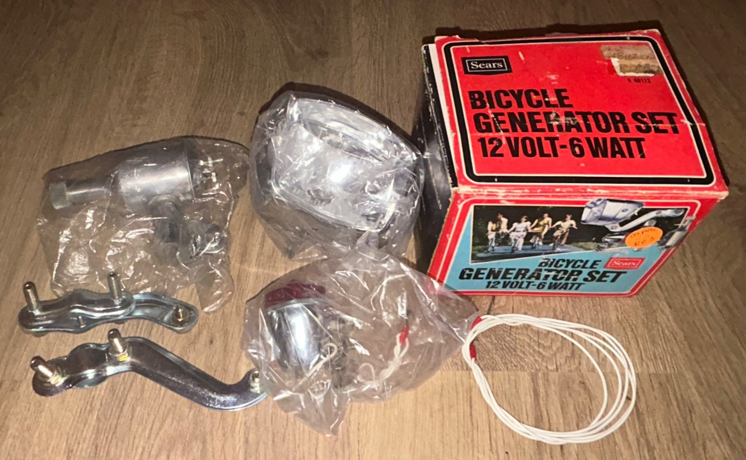 NOS Sears Generator + Battery Head Light Set Bicycle Screamer Murray AMF Huffy
