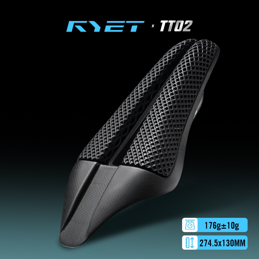 Full Carbon 3D Printed Triathlon Saddle Short Nose Wide Aero Design Carbon Shell