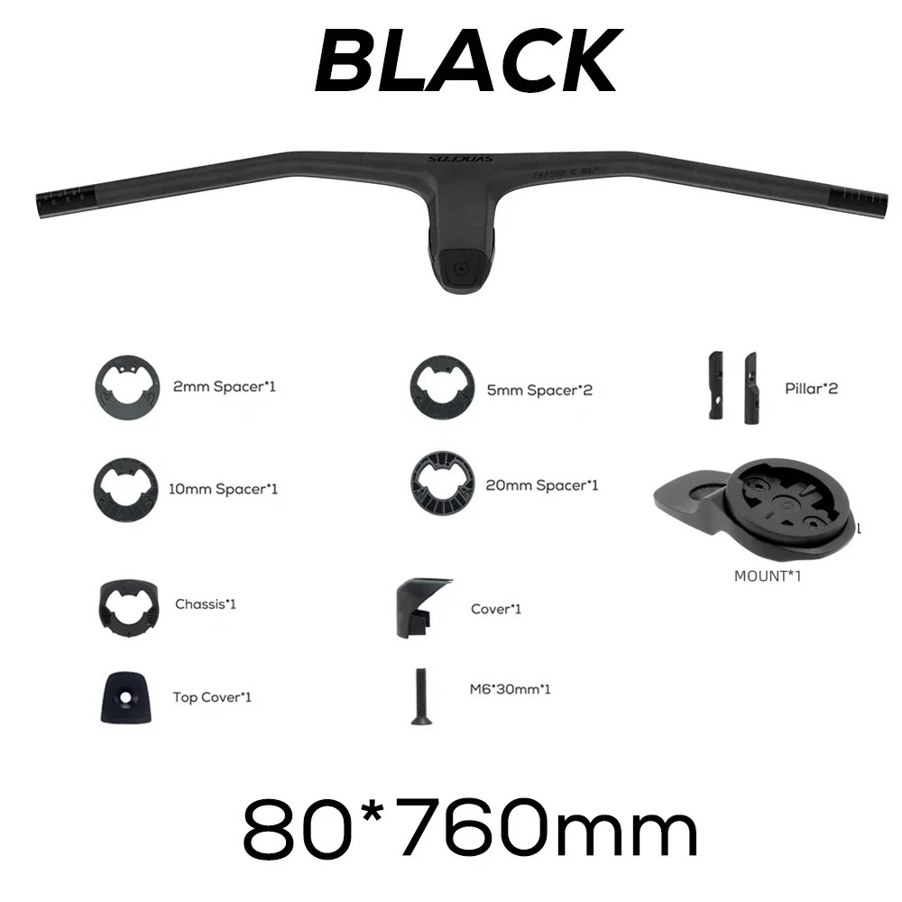 740MM -20 Degrees Full Carbon Fiber Integrated Cockpit MTB Handlebar with Stem