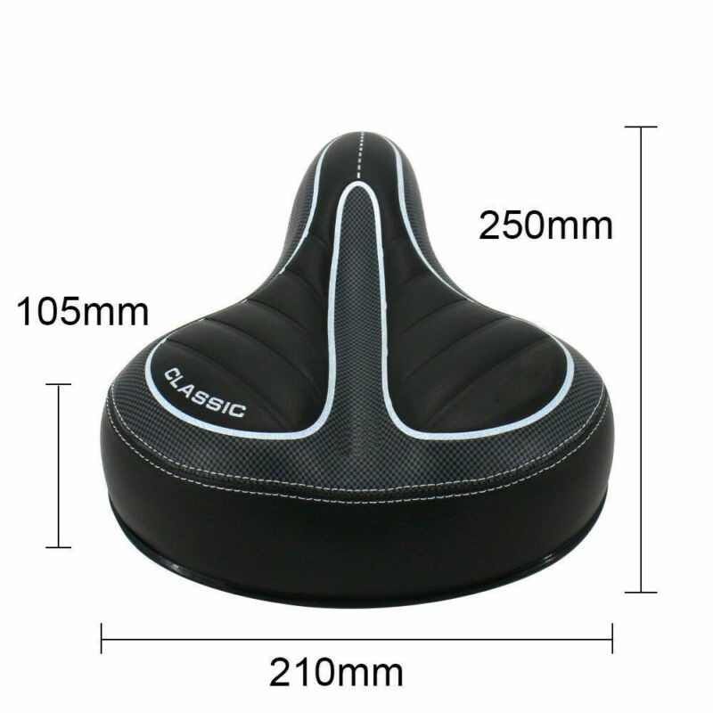 Extra Wide Big Bum Bike Bicycle Cycling Gel Cushion Pad Saddle Seat Soft Comfort