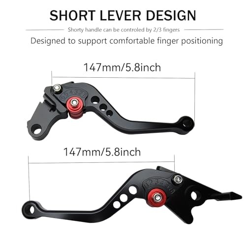 Short Brake Clutch Handle Lever Replacement for Kawasaki ZX6R ZX-6R ZX6RR Black