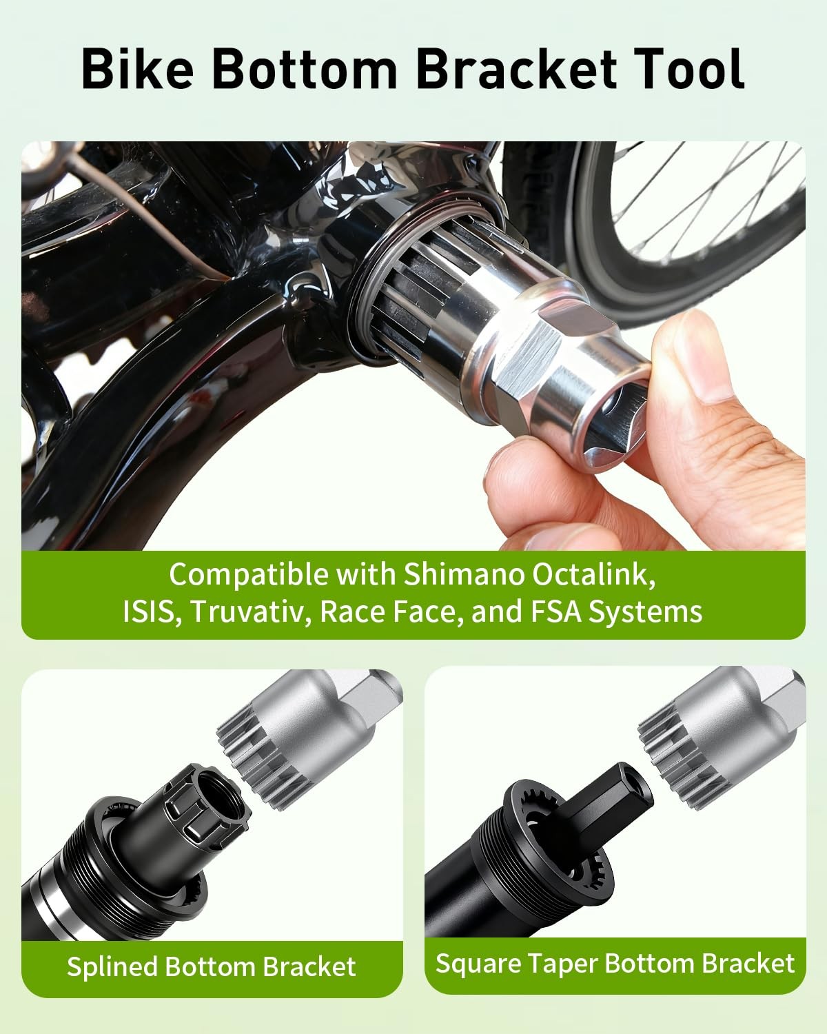 Black Bike Bottom Bracket Removal Tool Small Bicycle Repair Tool