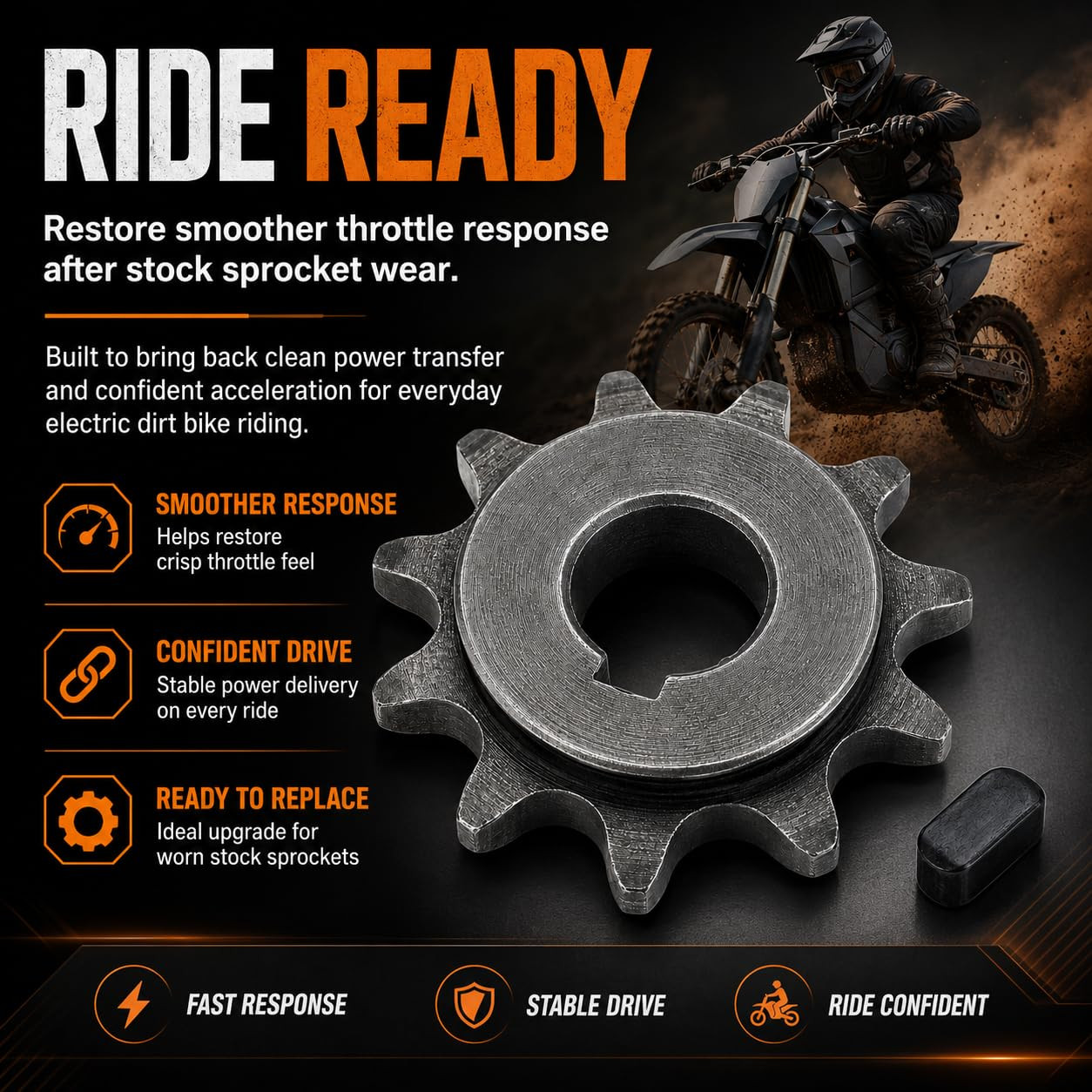 11T Front Motor Sprocket for Tuttio Soleil01 Electric Dirt Bike, Chain Engine Sp