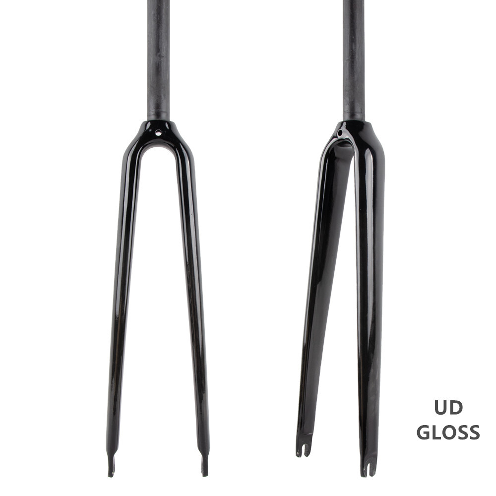 700C Carbon Fiber Fork 25.4mm Straight Tube Rigid Road Bike Froks Rim Brack QR