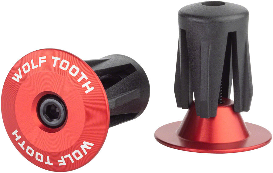 Wolf Tooth Alloy Bar End Plugs – Red