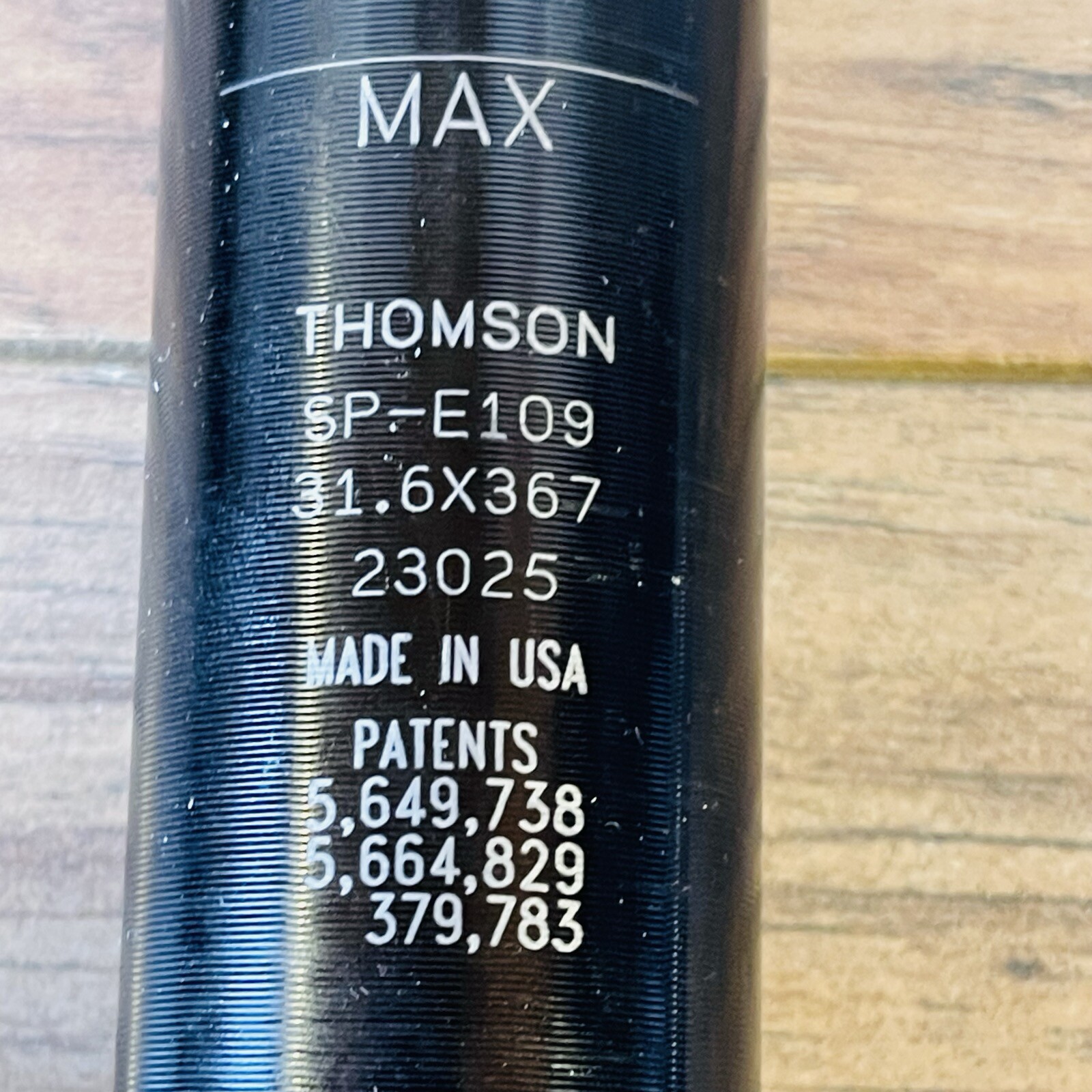 Thomson Elite Seatpost 31.6 x 367 Black Zero 0 Degree