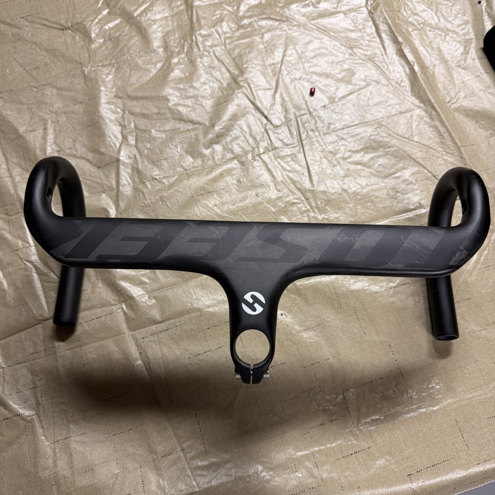 TOSEEK Carbon Fiber Handlebar Integrated Bar Stem for Road Bike Drop Bar 390 mm