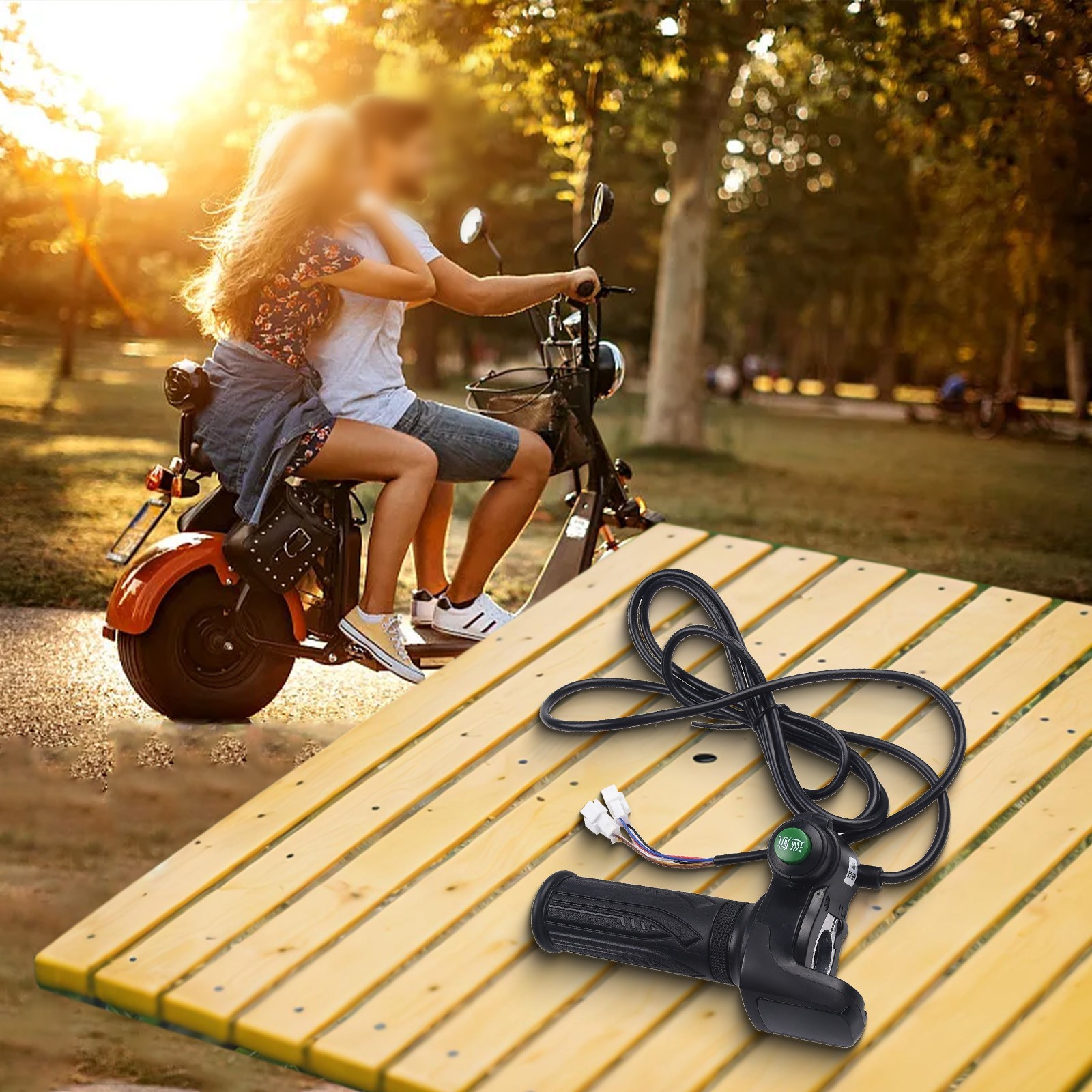 EBike Throttle Grip with 5 Pin Interface and Real time Voltage Display