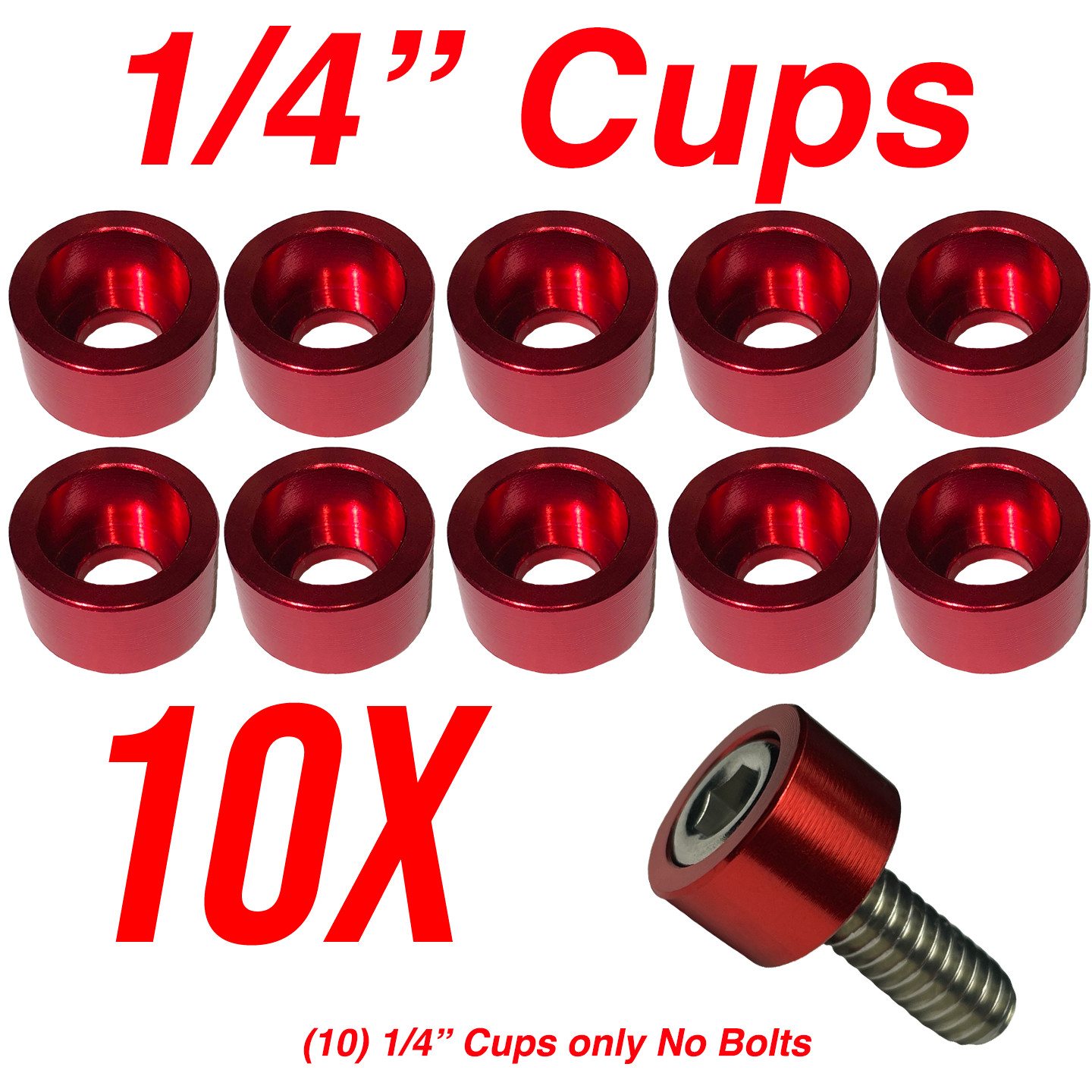 Allen Head Bolt Cup Washers Engine Dress UP Hex 10X Red Blue 1/4″ 5/16″ 3/8″