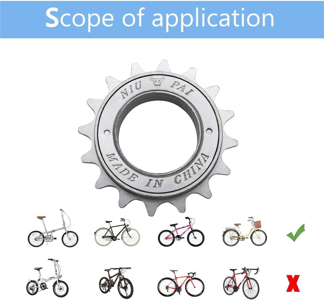 New Main Drive Freewheel 16t 16 tooth 1/8 Silver Bike Bicycle Replacement Gear