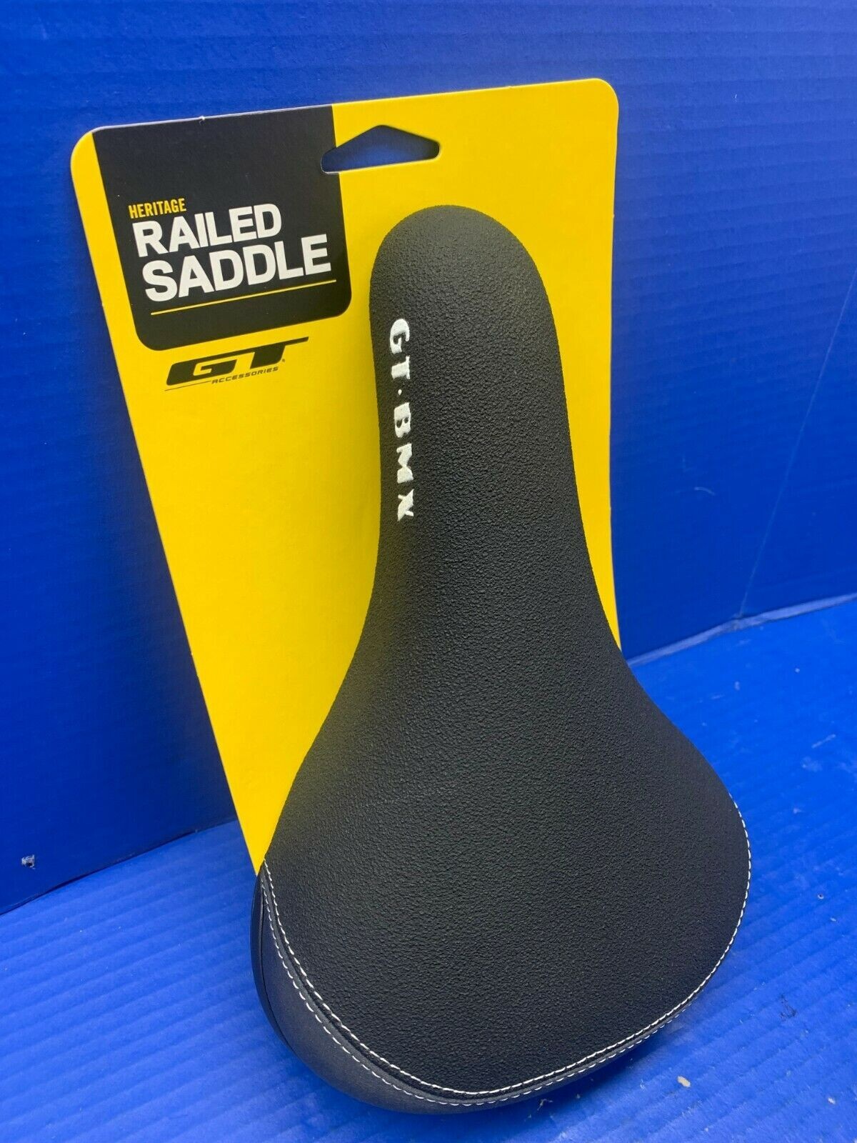 GT Cheat Code BMX Bike Bicycle Seat Saddle, 8mm rails , textured vinyl, Black