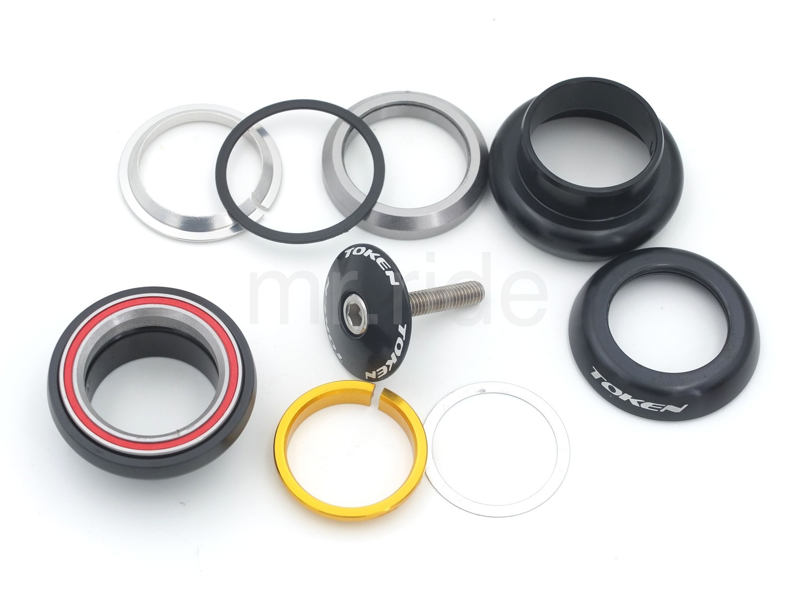 mr-ride Token Headset 1-1/8″ 34mm tube,Threadless/Integrated, (w/ top cap) Black