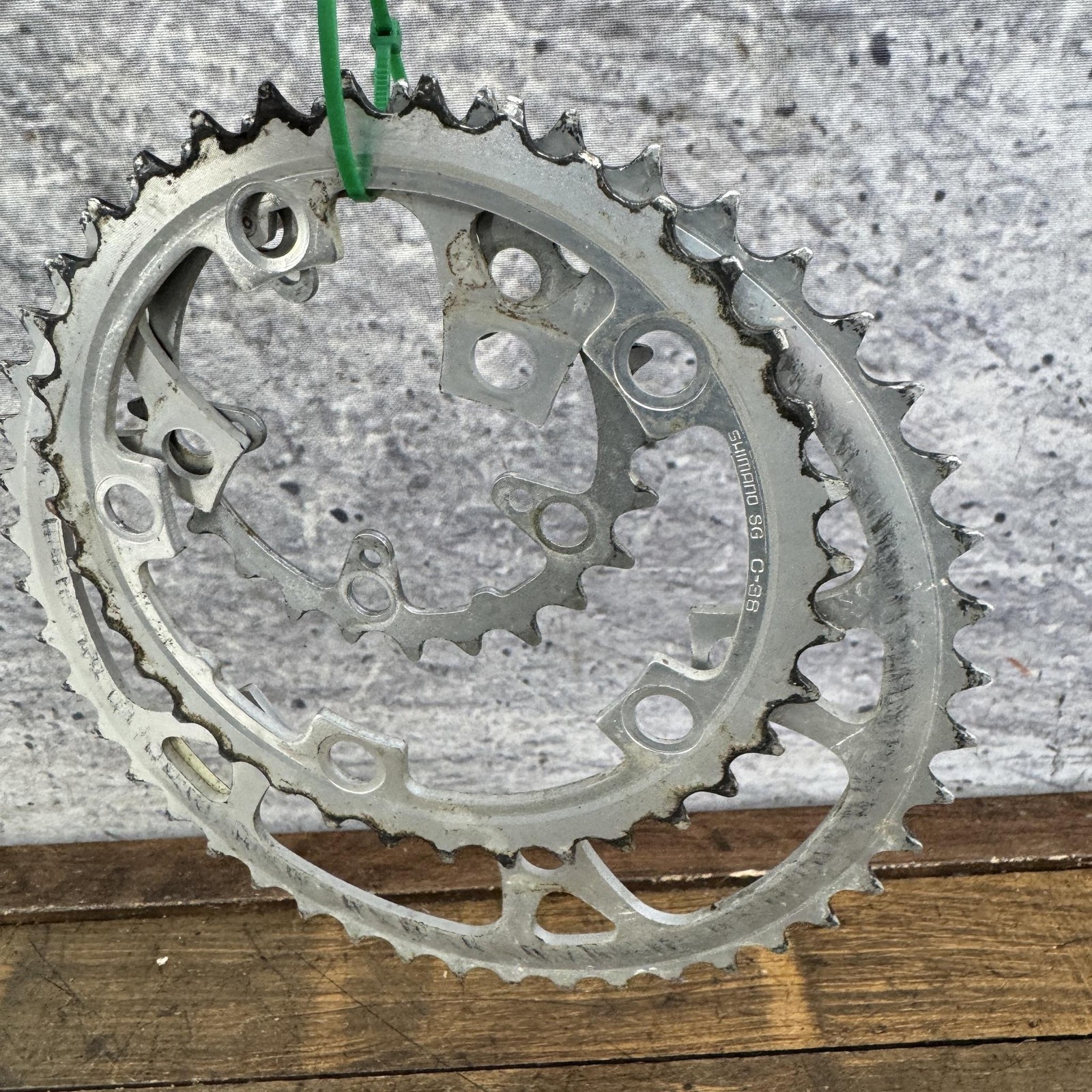 Vintage Shimano SG 46/36/24T Chainring Set 110/74 BCD Silver MTB Triple Deore