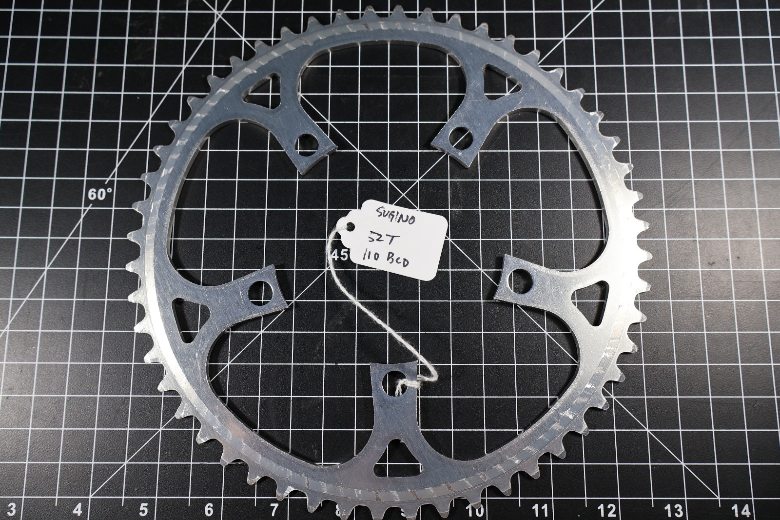 Retro Vintage Sugino 52 Tooth Silver Chainring 110 BCD JAPAN Alloy 5 Arm