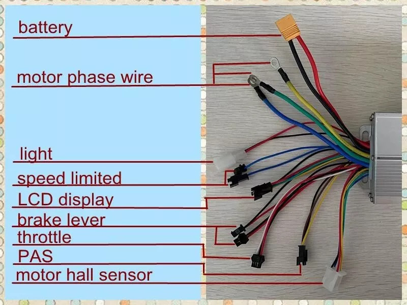 YF 48-72V 40A sine wave controller for 2000w ebike motor with 3pin connector box