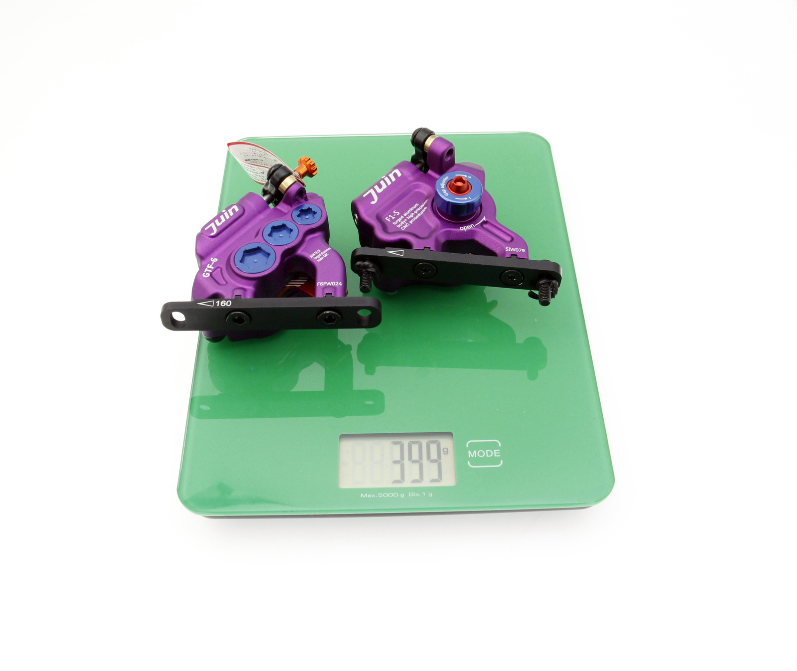 Juin Tech GTF6 Cyclocross Bike 6-Piston Hydraulic Brake Caliper Set Purple