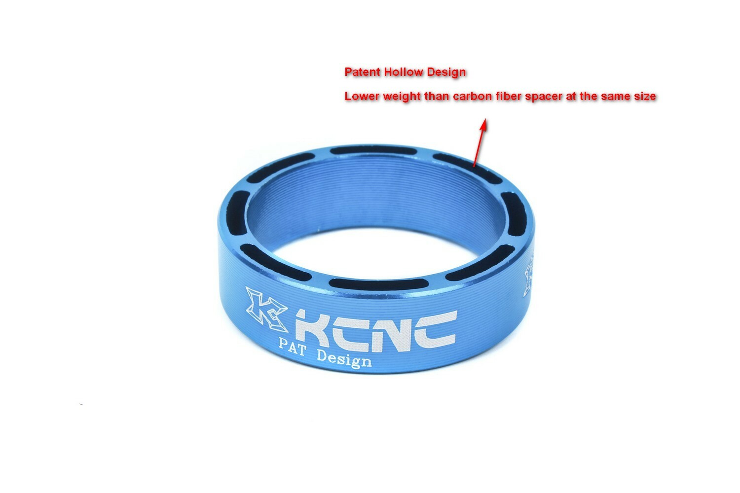 KCNC Hollow-Design Cycle Bike Lightweight Headset Spacers 10MM Height Silver