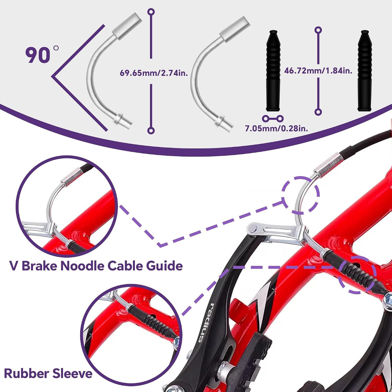 Universal Bike Brake Cable Kit with Stainless Steel Cable Cutter 103PCS