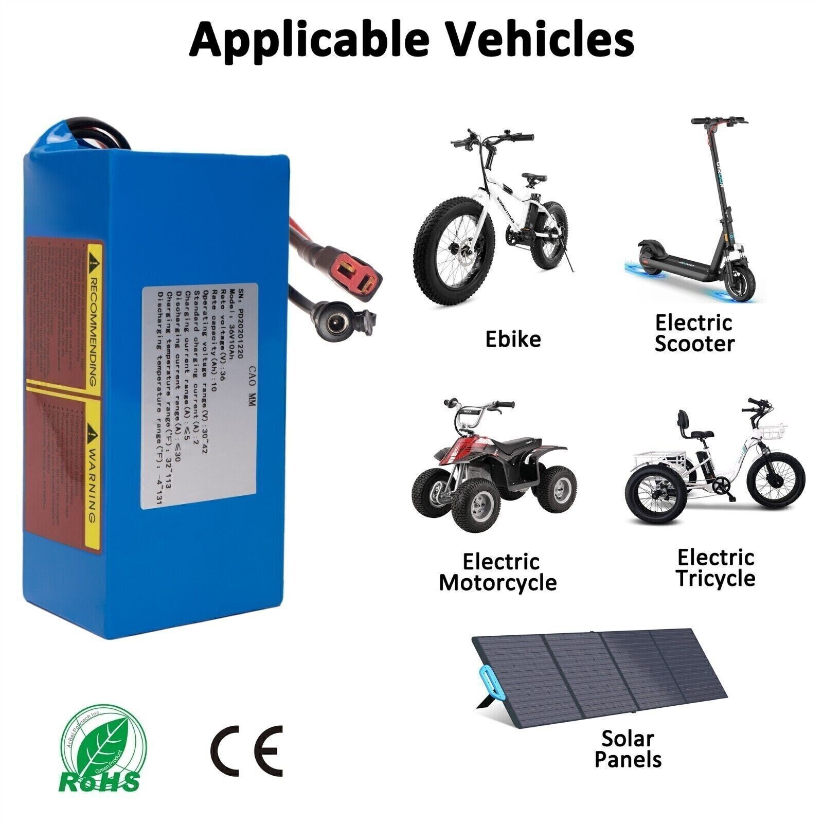 48V Ebike Lithium Battery For 1500W 1000W 750W 500W 200W Electric Bike Bicycle