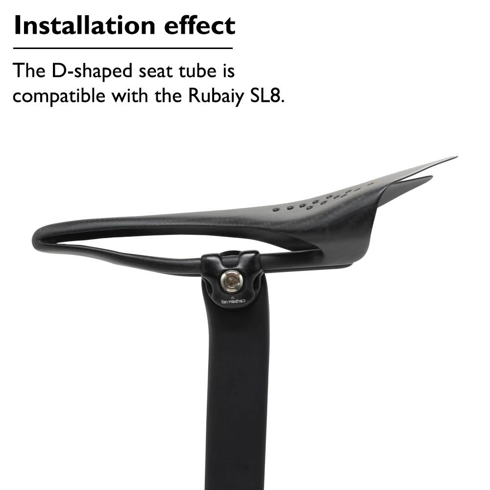D-Shaped Matte Carbon Fiber Bicycle Seatpost 0mm Offset 300mm 380mm Length