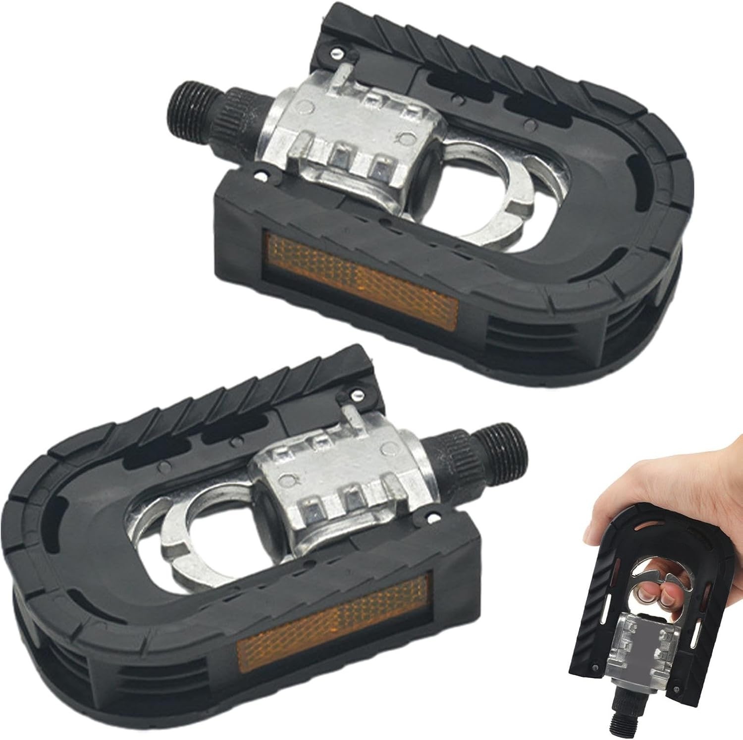 Folding Bicycle Bike Pedals for Ebike with Reflective Strips Wide Flat Pedals