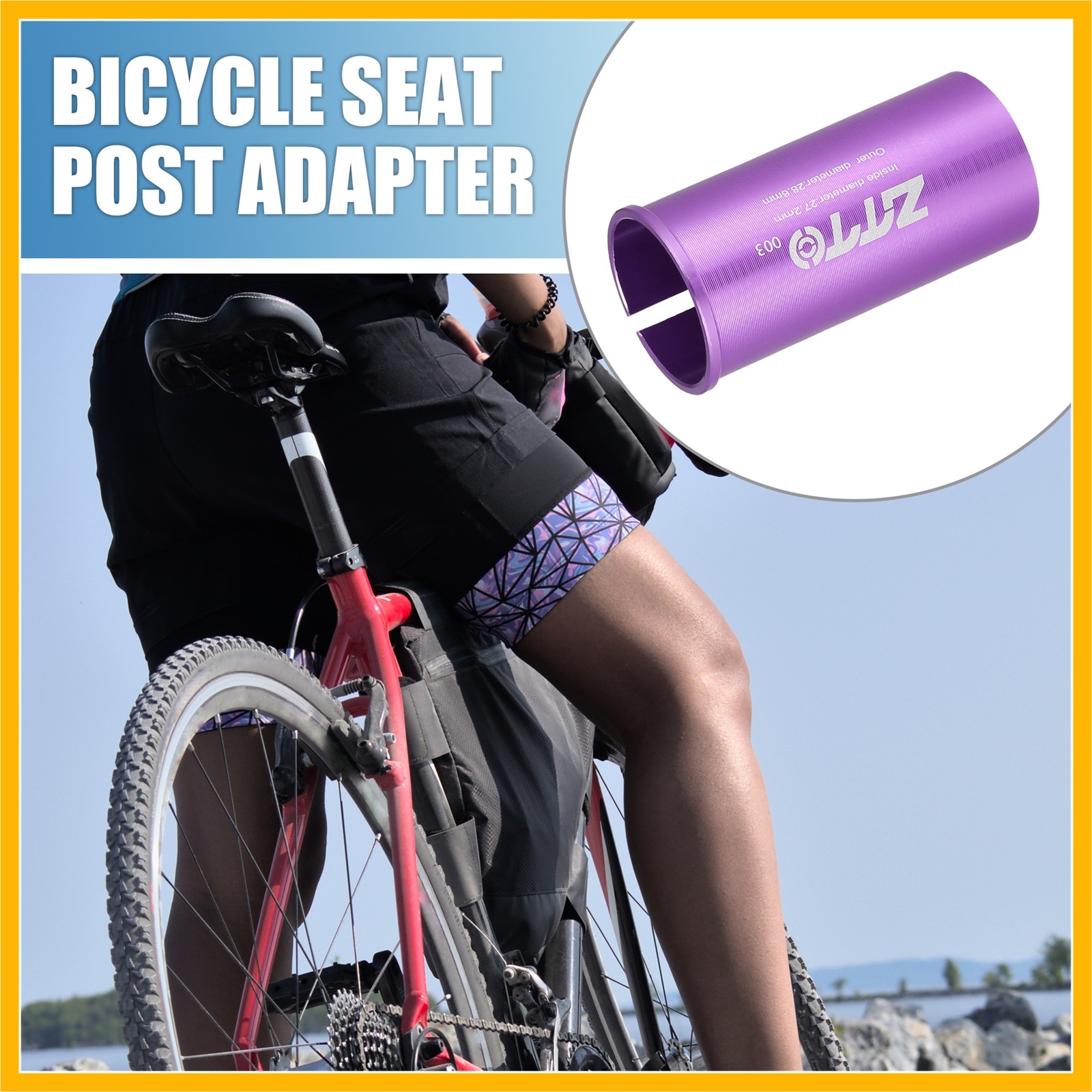 27.2mm 1.07″ ID 28.6mm 1.13″ OD Seat Post Adapter fit for Bicycle Durable