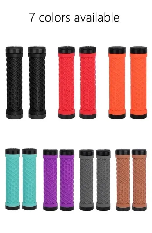 Van Bicycle Handlebar Grips Lock-On Anti-slip Shock Absorption Double Lock Ring