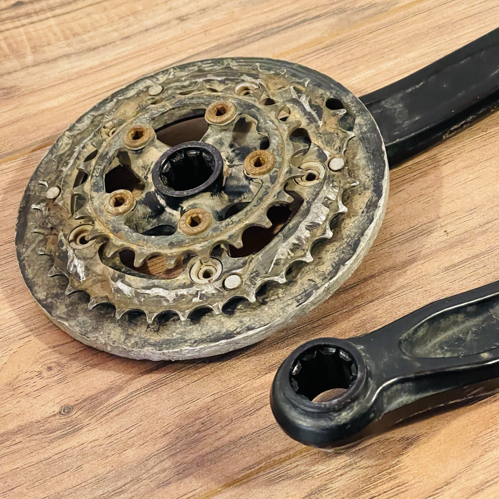 Race Face North Shore DH Crankset 175 ISIS 94BCD 58 BCD Bash Ring WORN CHAINRING