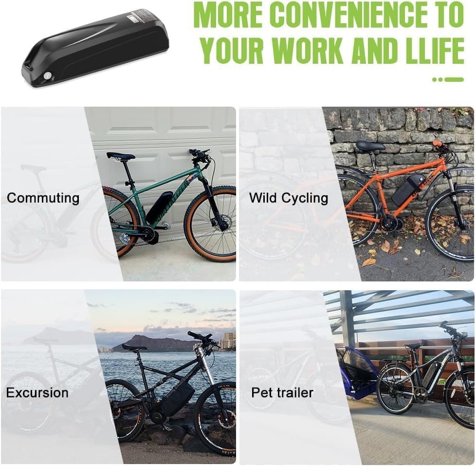 48V/52V Electric Bicycle Li-oin Battery Rechargeable for 200W-1920W Ebike USA