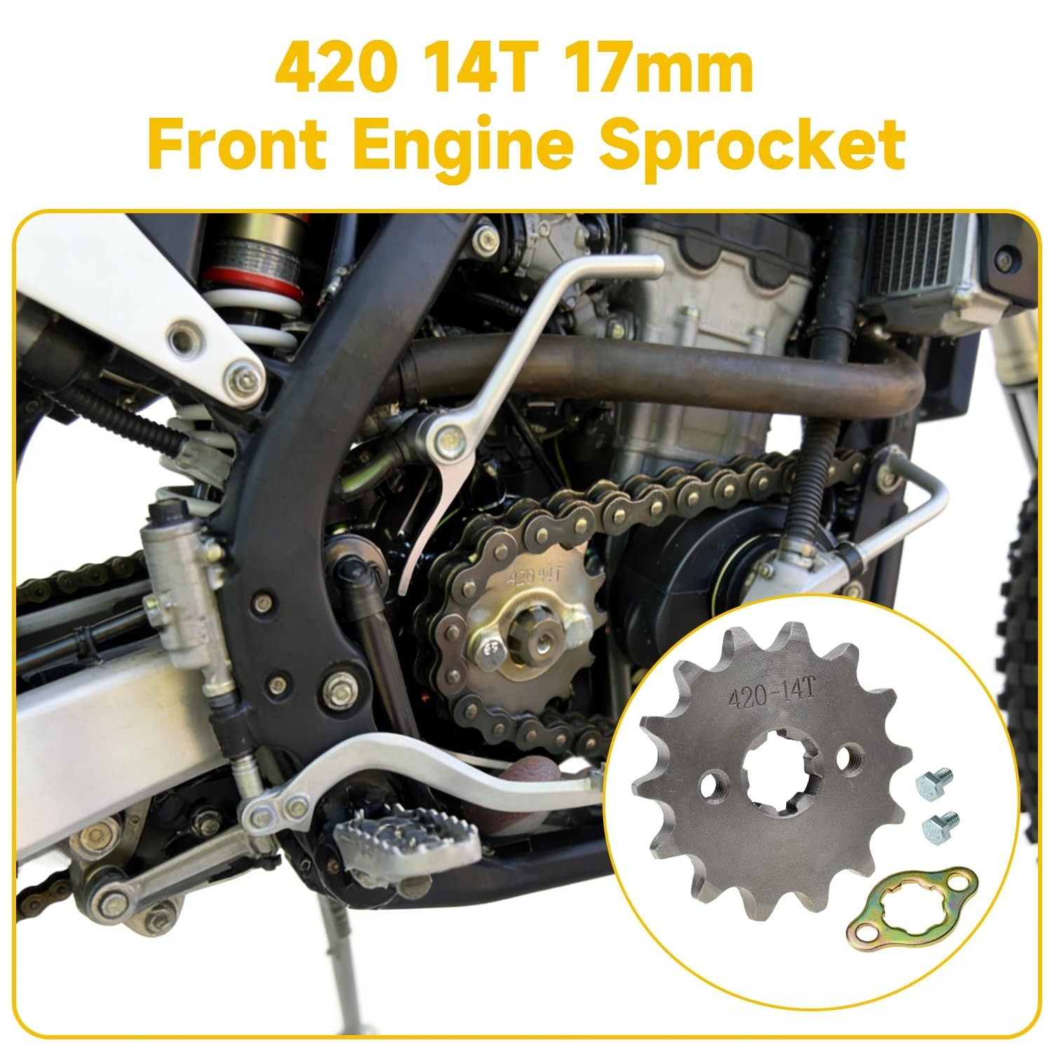 Durable 420 14T Front Sprocket for TaoTao, Coolster, and More – Easy Install Kit