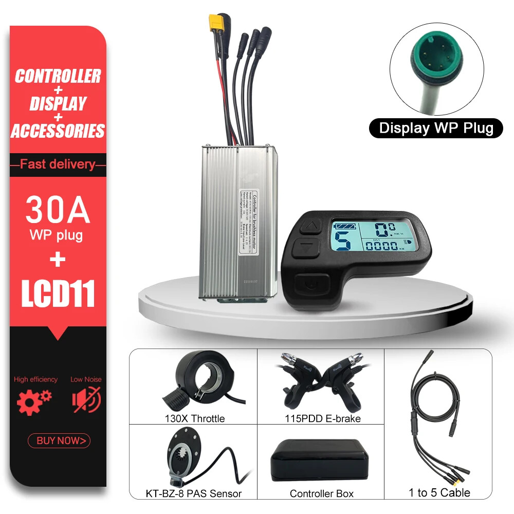 E-bike Sine Wave KT Controller 36V 48V 15A/17A/22A/25A/30A with LCD LED Display