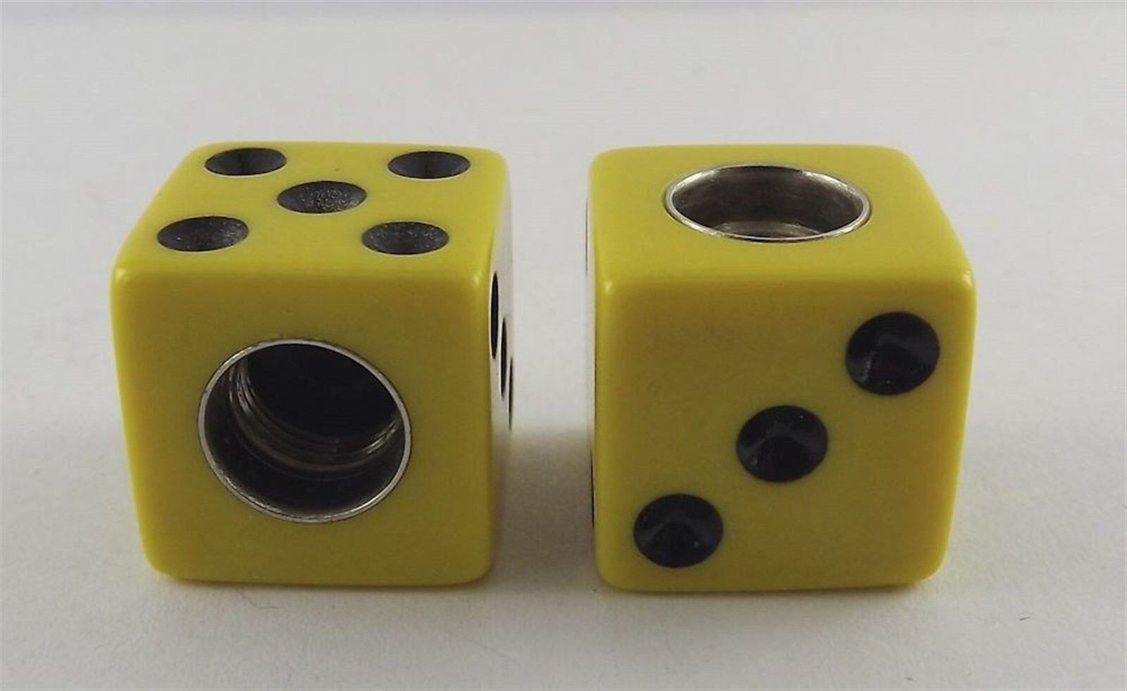 Yellow & Black Dice Valve Caps Old School BMX Fits SE GT Hutch Redline NEW