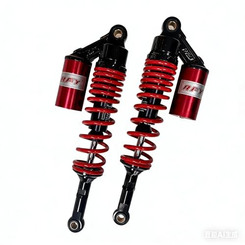 Red Black 7mm Spring Universal Motorcycle Air Shock Absorber 360mm 14.17″