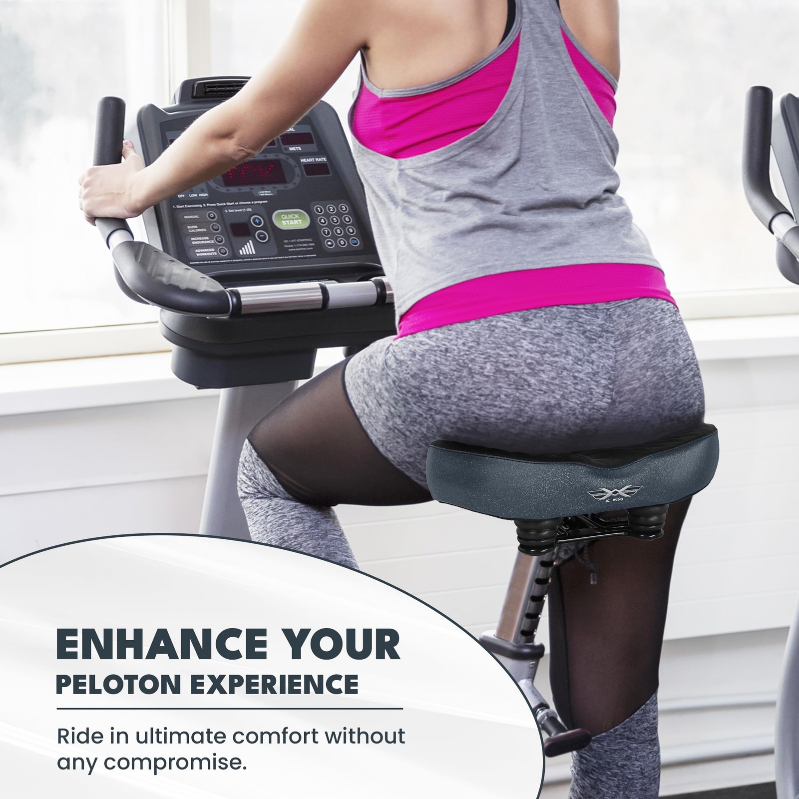 X WING New-Age Noseless Bike Seat Cushion for Men & Women – Black Bubble