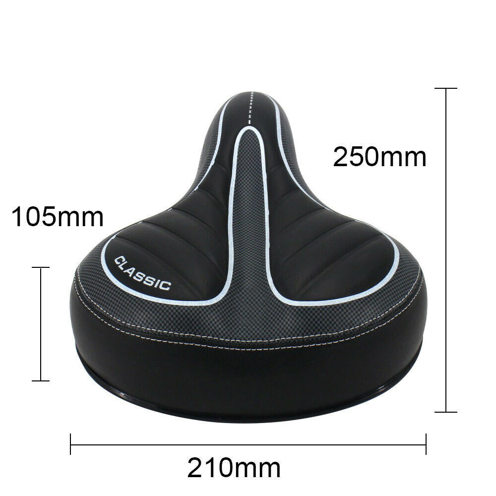 Bike Comfort Wide Big Bum Bicycle Gel Cushion Extra Soft Sporty Saddle Seat Pad
