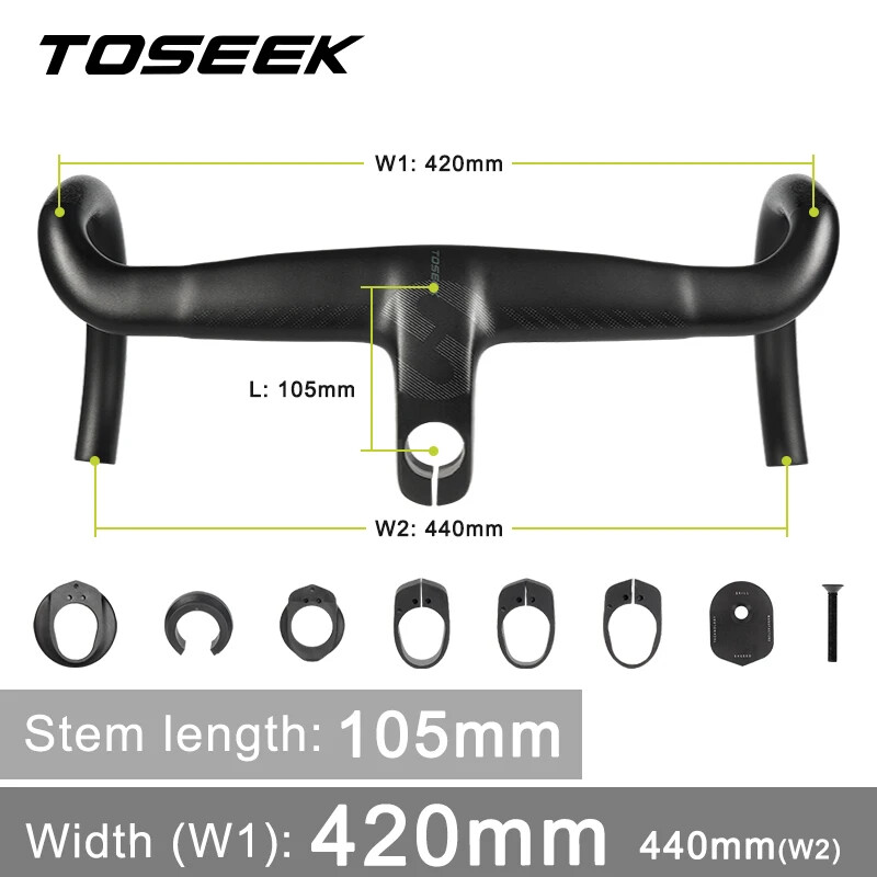Road Bicycle Carbon Di2 Full Internal Cable Routing 28.6mm Integrated Handlebar