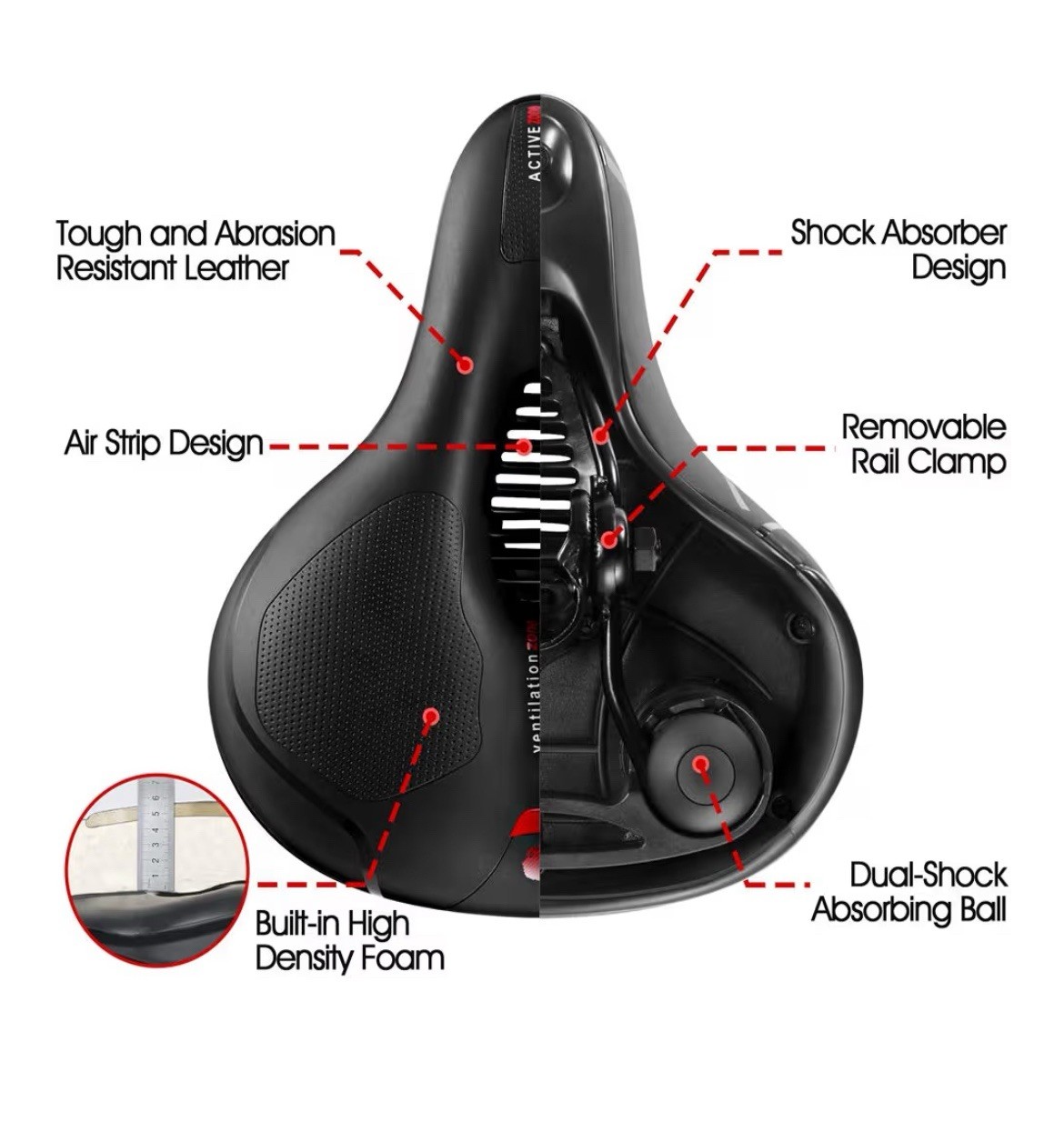 Comfortable Waterproof Bike Seat Cushion for Men Women Memory Foam Shock Abso…