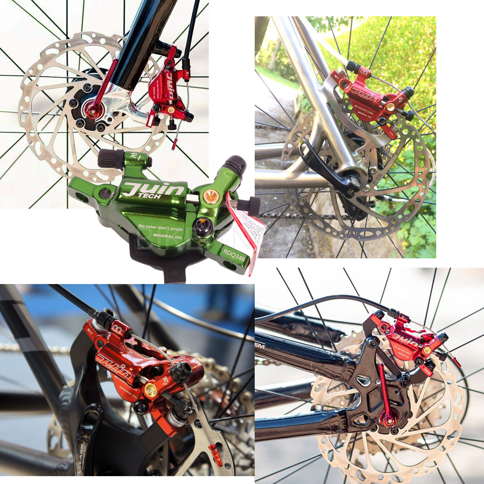 Juin Tech R1 Road Cyclocross Gravel Bicycle Bike Hydraulic Disc Brake Set Green