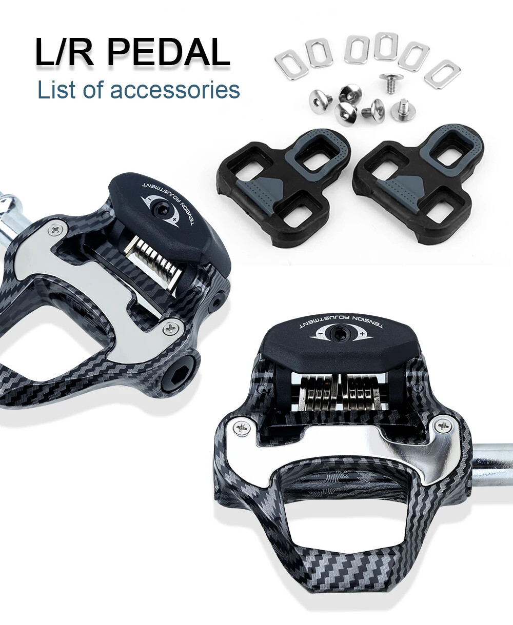 Road Racing Bicycle Footrest Cleat Pedal Carbon Fiber Footrest with Spd Clip