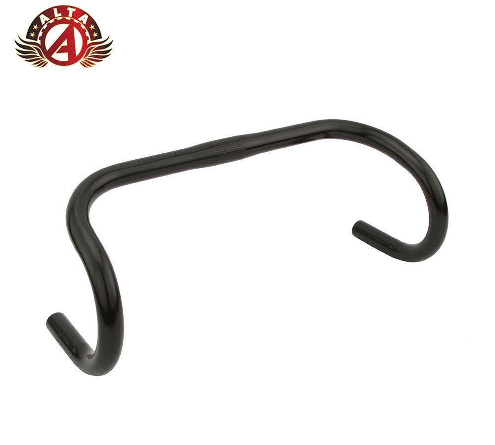 ALTA 15″ LONG BICYCLE STEEL RACING HANDLEBAR (CLAMP SIZE 25.4MM) IN BLACK